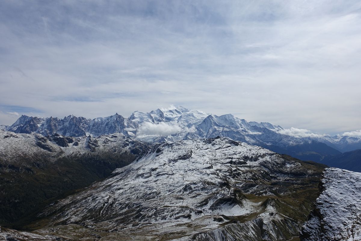 Mont-Blanc vu depuis le col d'Anterne sur le GR5