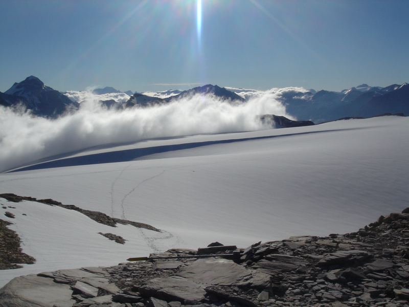Glaciers de la Vanoise depuis le refuge de l'Arpont