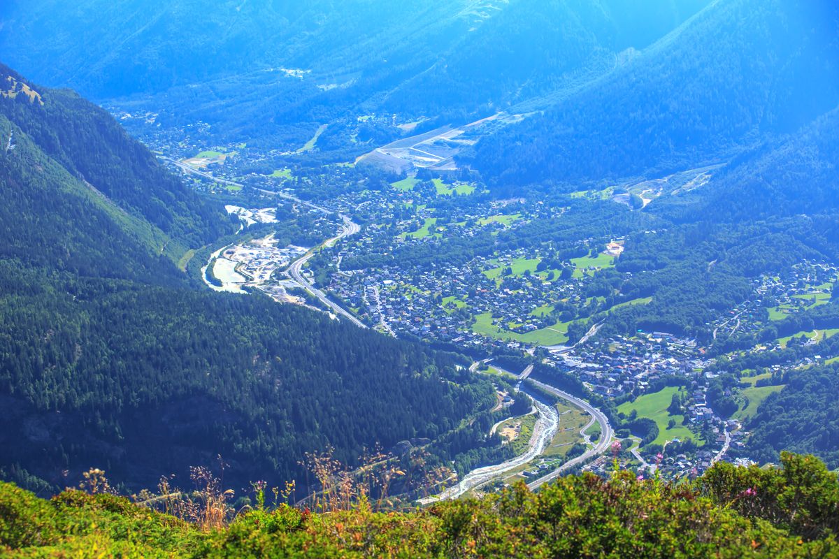 Vue sur Les Houches et la vallée de Chamonix